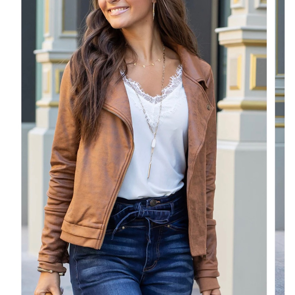 Grace &Lace leather look moto jacket